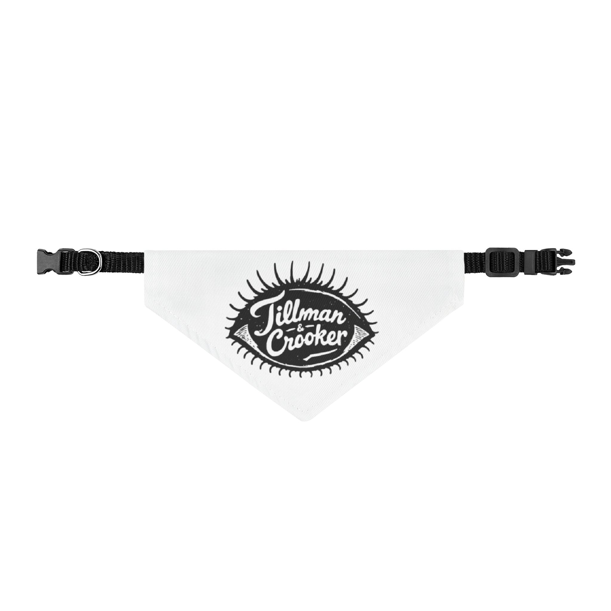 Telltale Crooker eye bandana Clip-on Pet Bandana | black ink logo