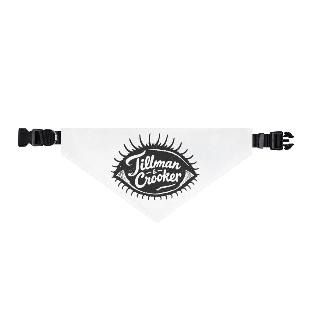 Telltale Crooker eye bandana Clip-on Pet Bandana | black ink logo