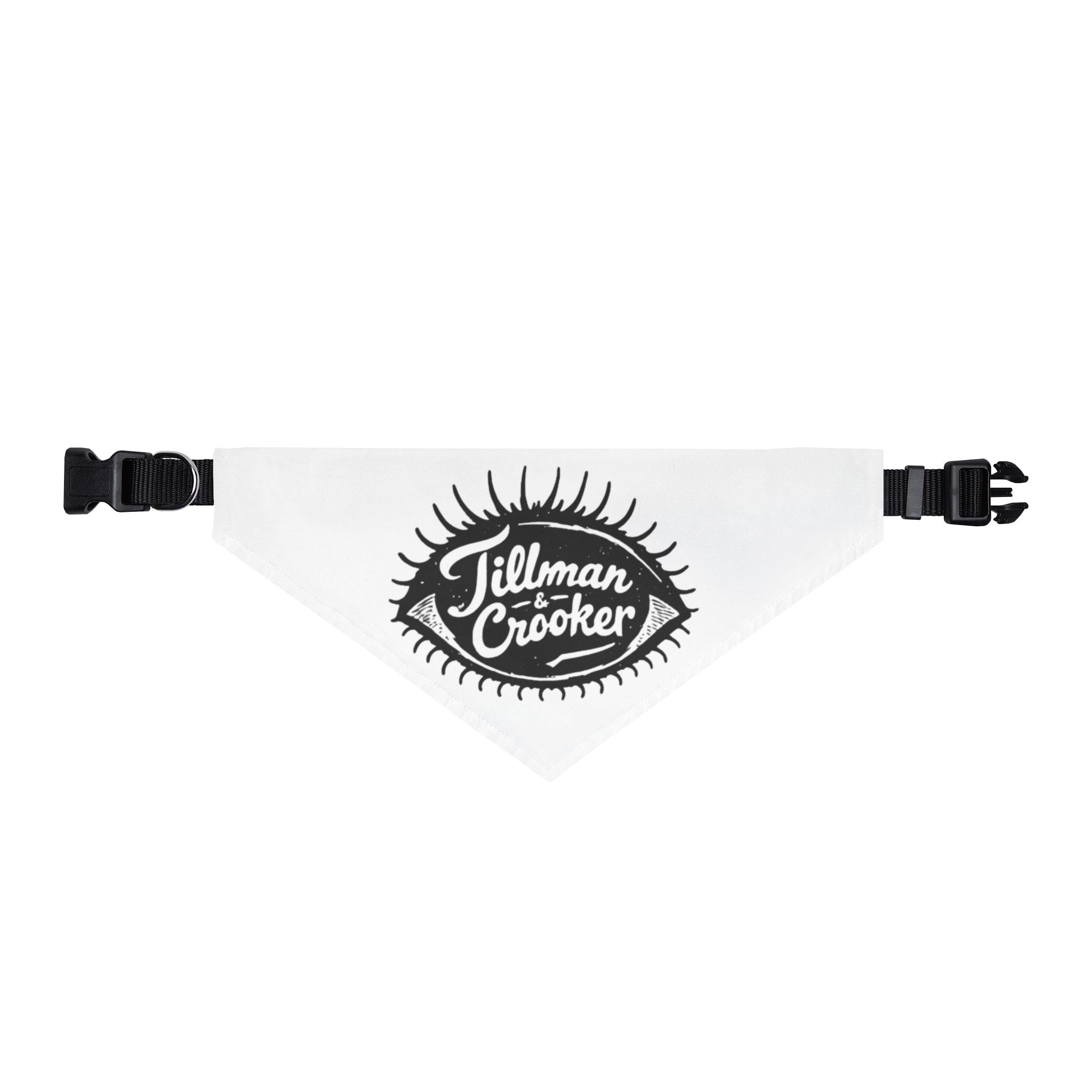 Telltale Crooker eye bandana Clip-on Pet Bandana | black ink logo