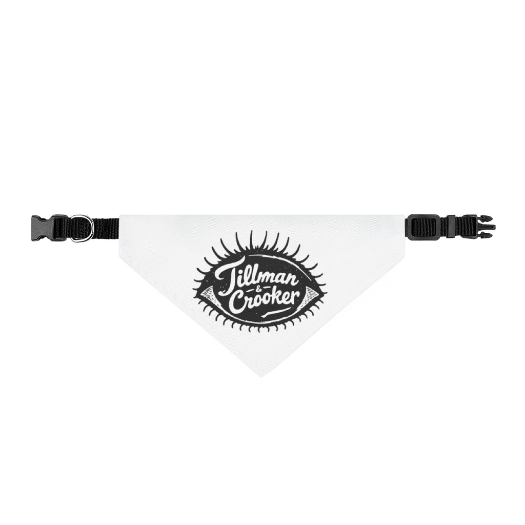 Telltale Crooker eye bandana Clip-on Pet Bandana | black ink logo