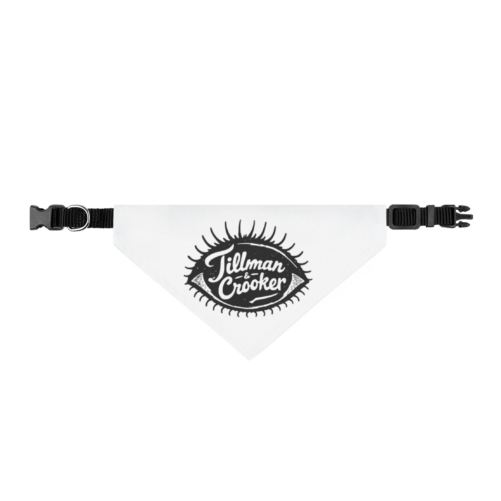 Telltale Crooker eye bandana Clip-on Pet Bandana | black ink logo
